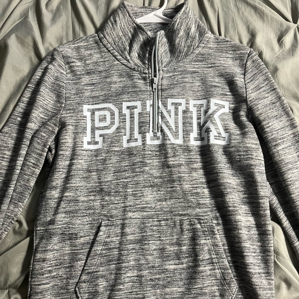 PINK Victoria Secret Grey Quarter Zip